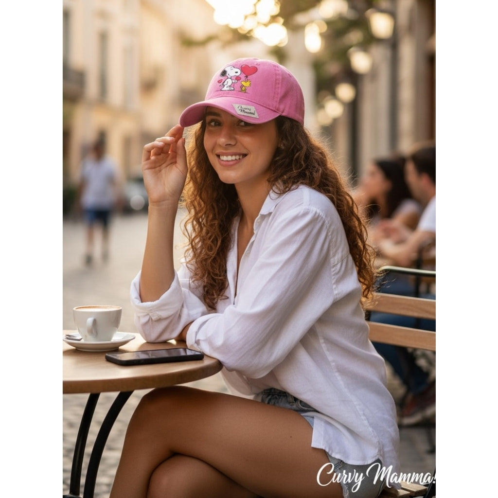 Pink Snoopy & Woodstock Baseball Cap