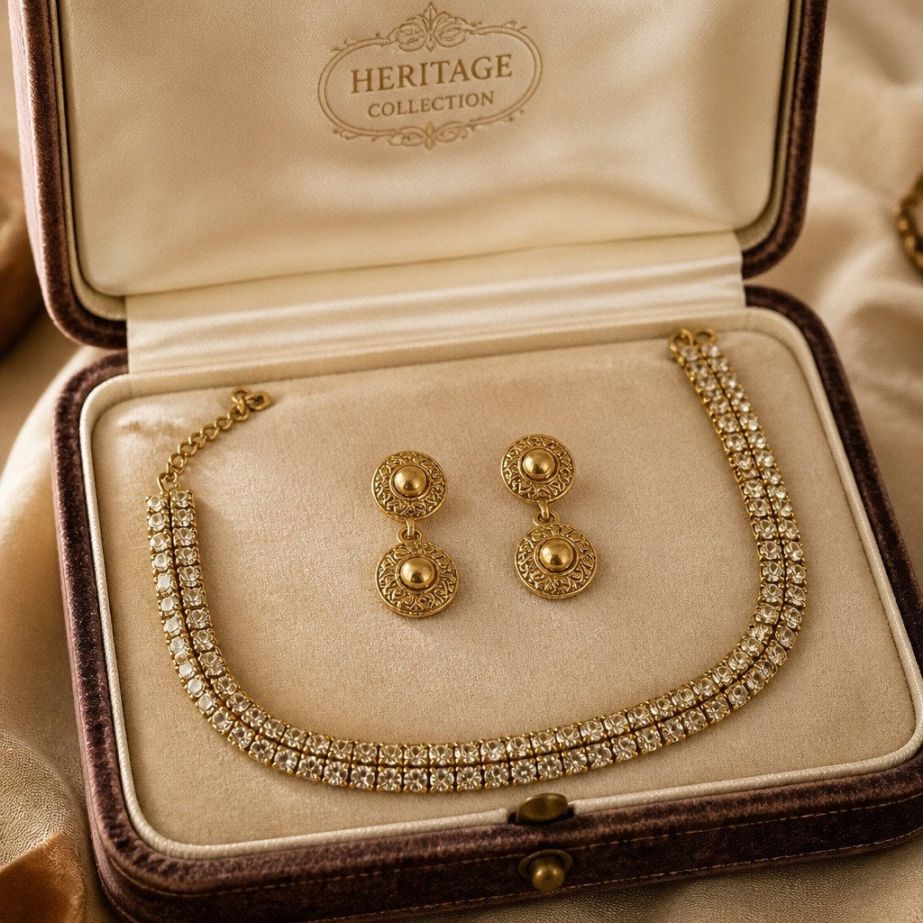 ✨ VINTAGE MID-CENTURY GLAMOUR: 3-Piece Trio Jewelry Set ✨