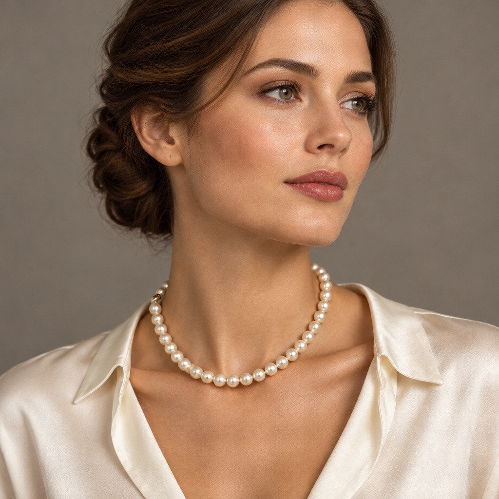 Imperial Classic Luminous Pearl Strand Necklace with Magnetic Clasp