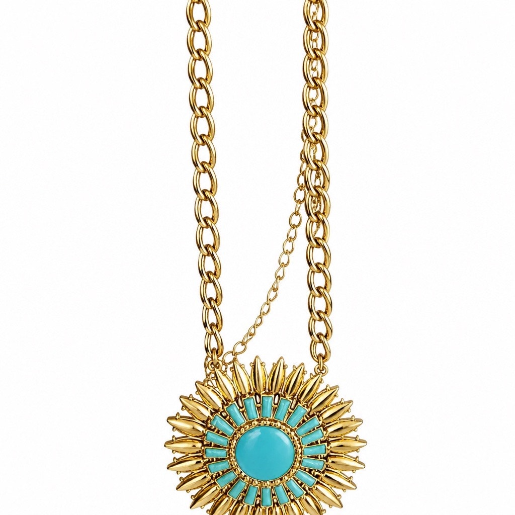 Premier Designs "Solstice" REVERSIBLE Sunburst Necklace • 2-in-1 Statement