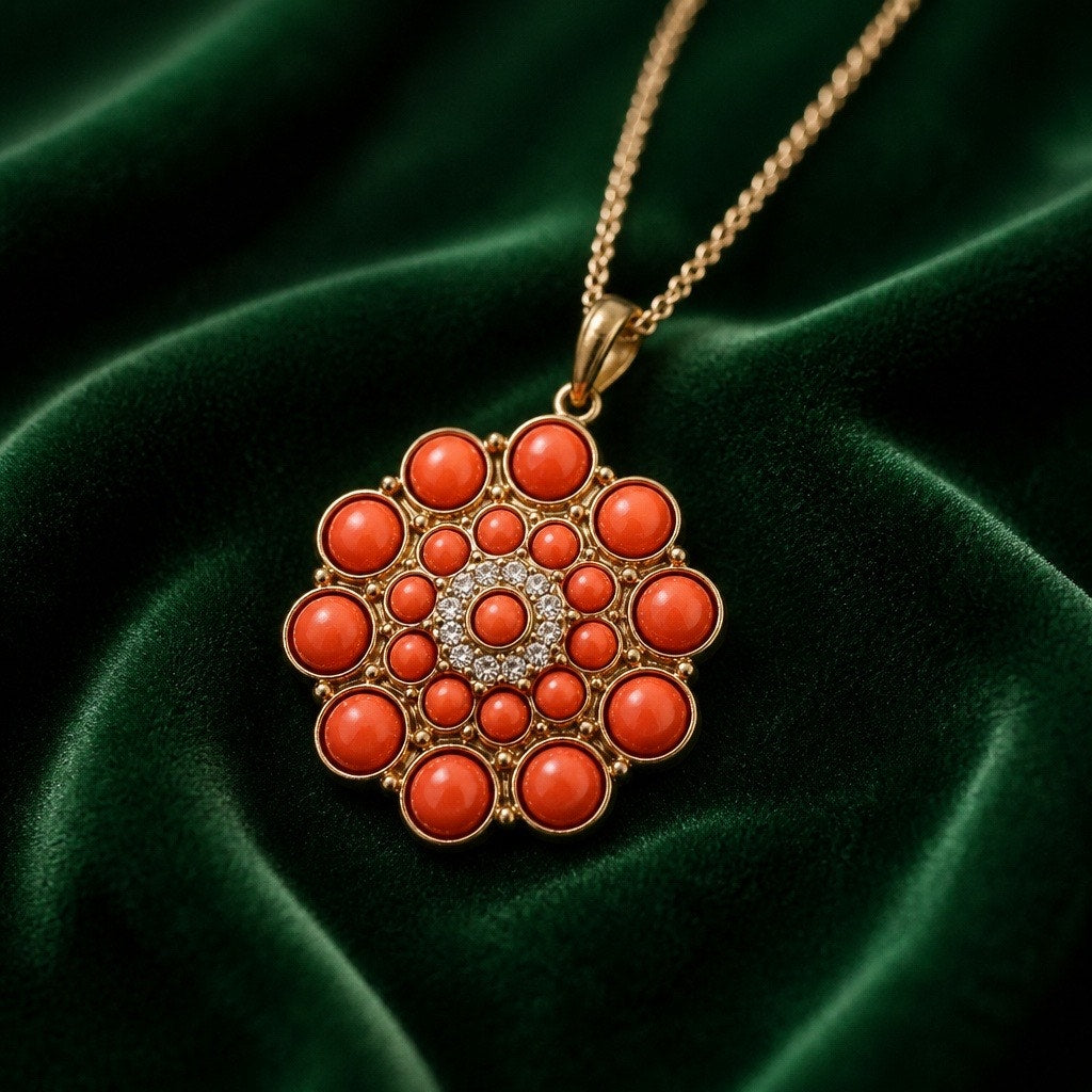 Terracotta Blossom Convertible Parure Set — Signed Premier Designs "Peachy Keen" 4-Piece Trio