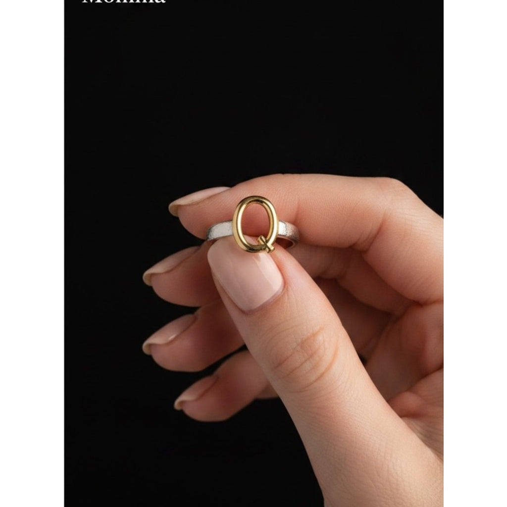 925 stamped with Gold overlay with Q letter Ring 1 size 4, 1 size 6