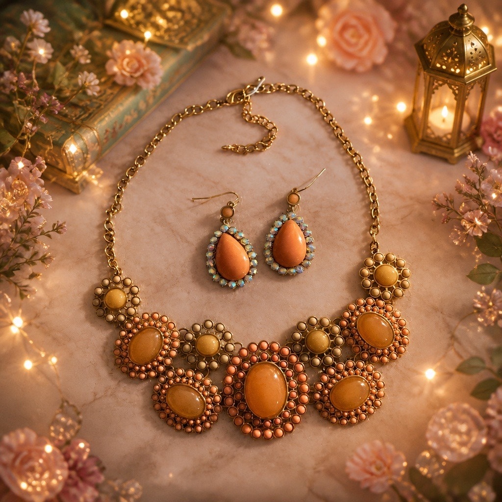 The Amber Lily Demi-Parure Curated Set  Signed Lily’s Rain Statement Trio