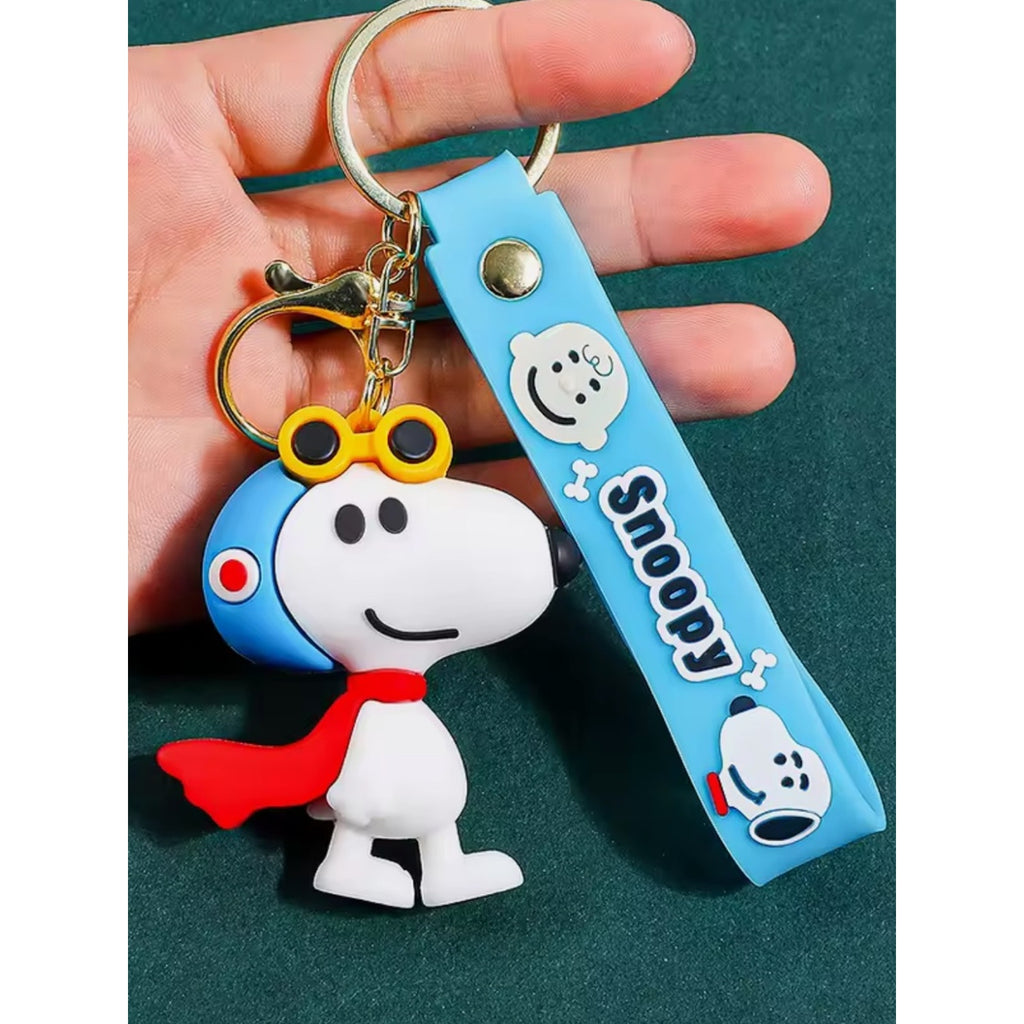 Snoopy Silicone Keychain with Blue Strap