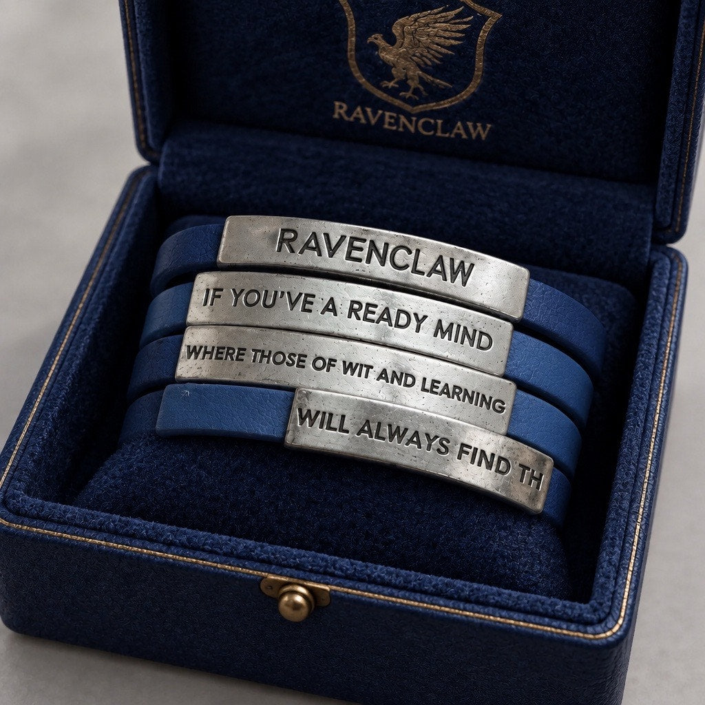Vintage Blue Leather Wrap Bracelet - Bracelet