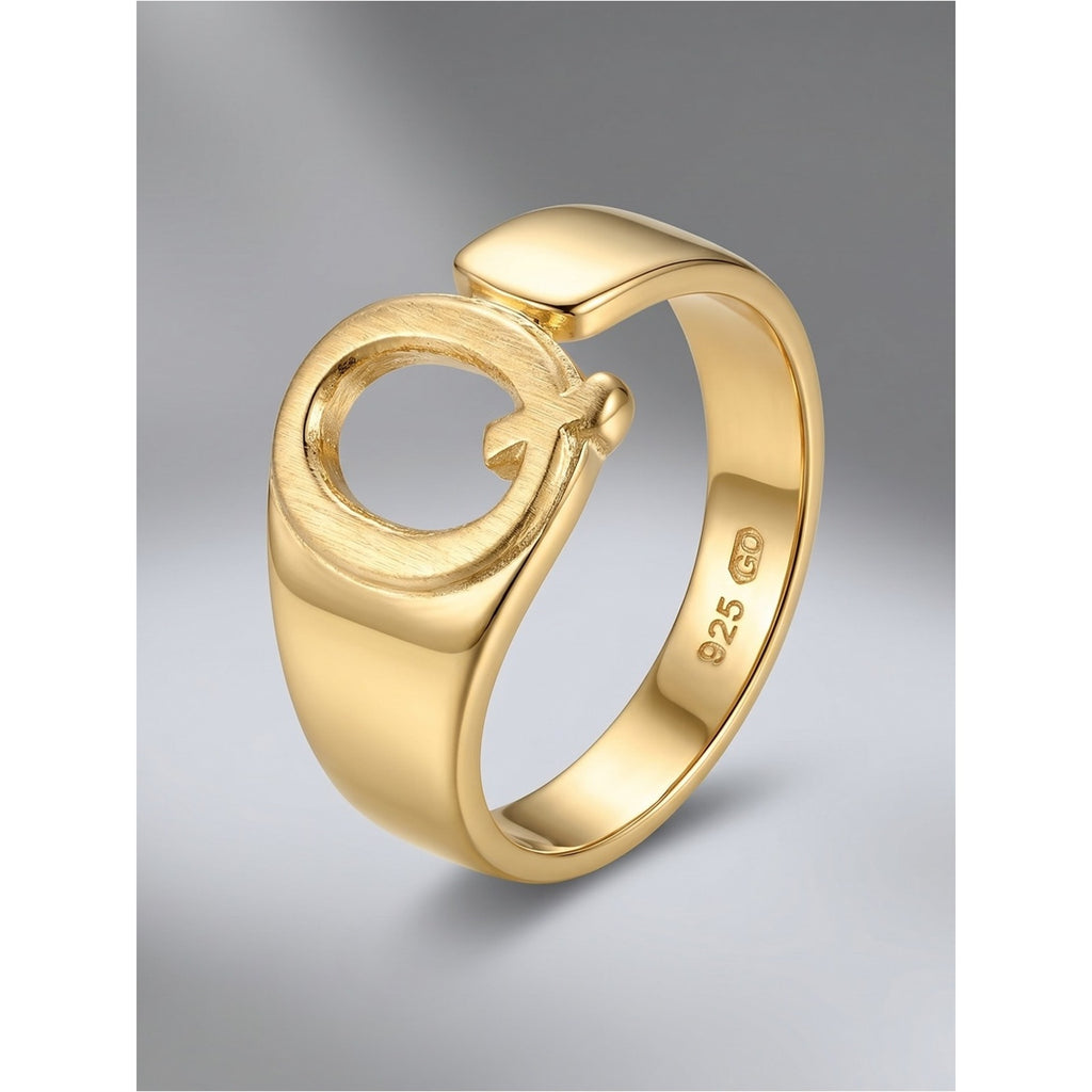 925 stamped with Gold overlay with Q letter Ring 1 size 4, 1 size 6