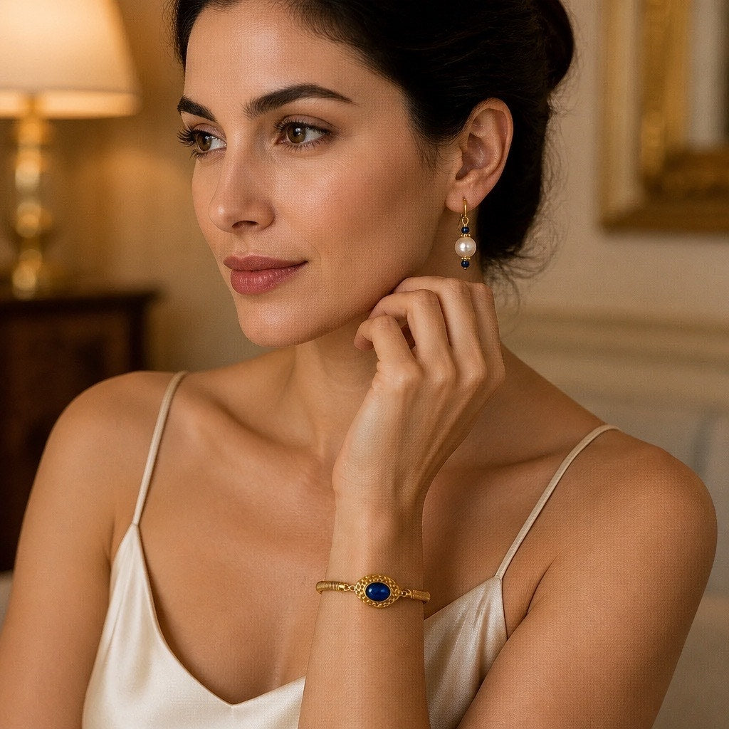 ✨ RETIRED COLLECTIBLE: Premier Designs "Mediterranean Cruise" Blue & Gold Set ✨