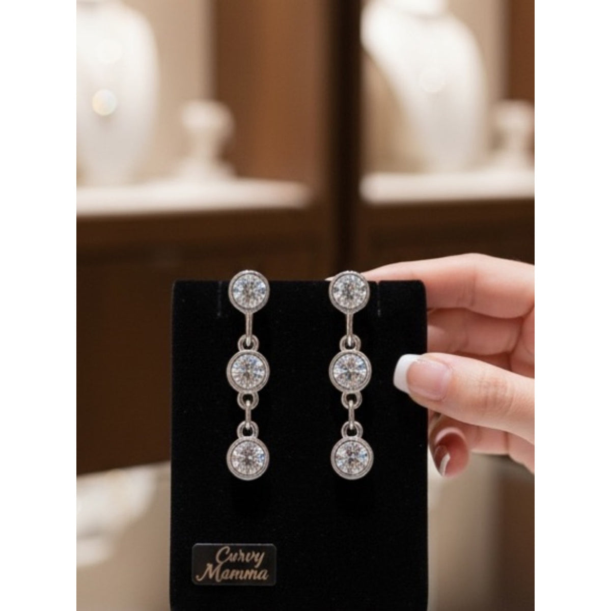 925  Silver Moissanite Mini Drop Earrings