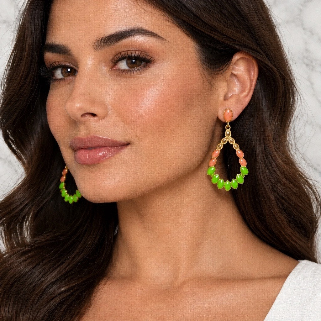 Vintage Brand Enamel Teardrop Earrings