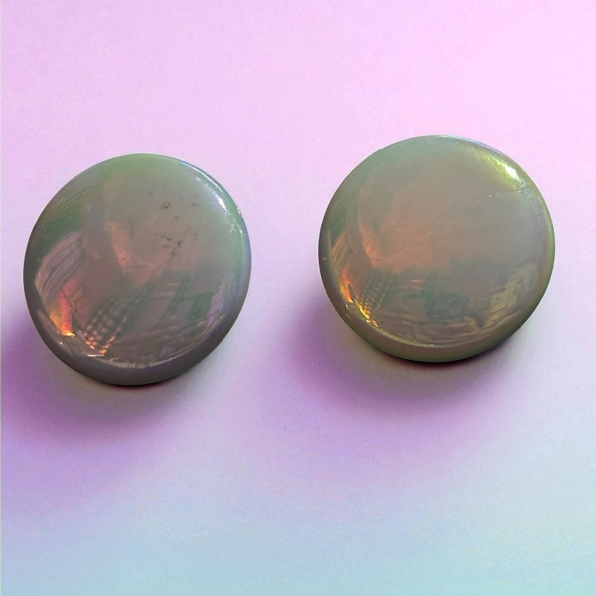 Mid Century 1950’s Vintage New Round Enamel Earrings