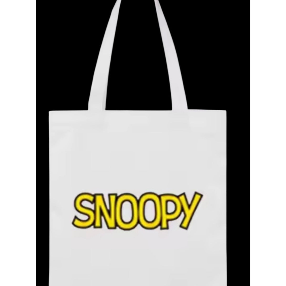 Snoopy & Peanuts Characters Canvas Tote in Cream- front/back