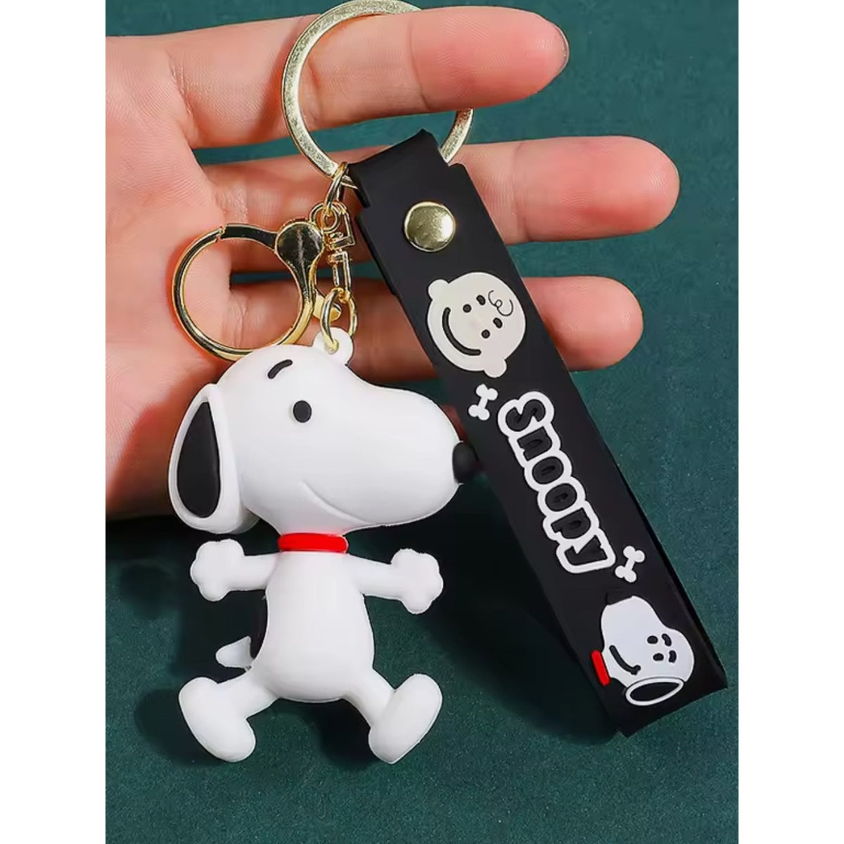 Snoopy Silicone Keychain with Black Snoopy Strap