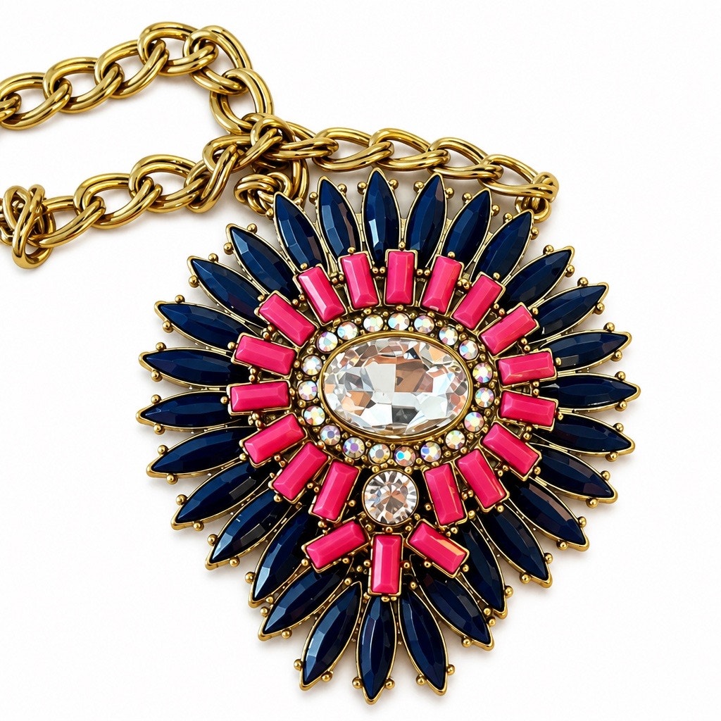 Premier Designs "Solstice" REVERSIBLE Sunburst Necklace • 2-in-1 Statement