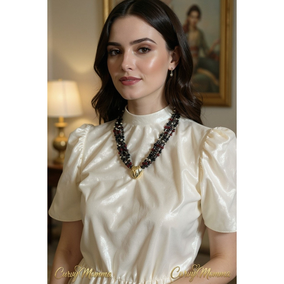 The Valentina Multi-Strand Statement Necklace – Gold Heart Edition
