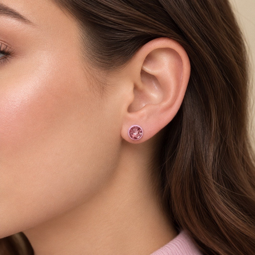 Pink Stud Earrings