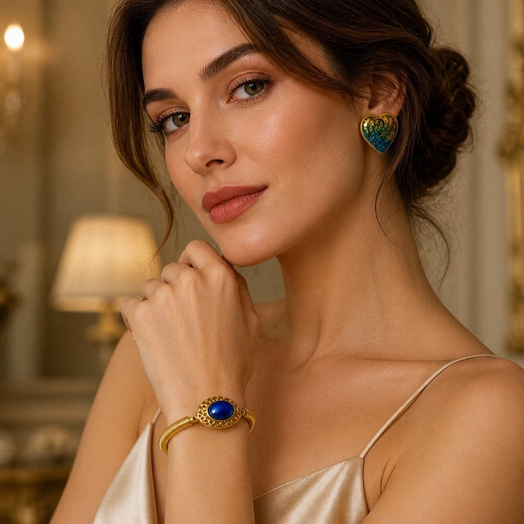 ✨ RETIRED COLLECTIBLE: Premier Designs "Mediterranean Cruise" Blue & Gold Set ✨