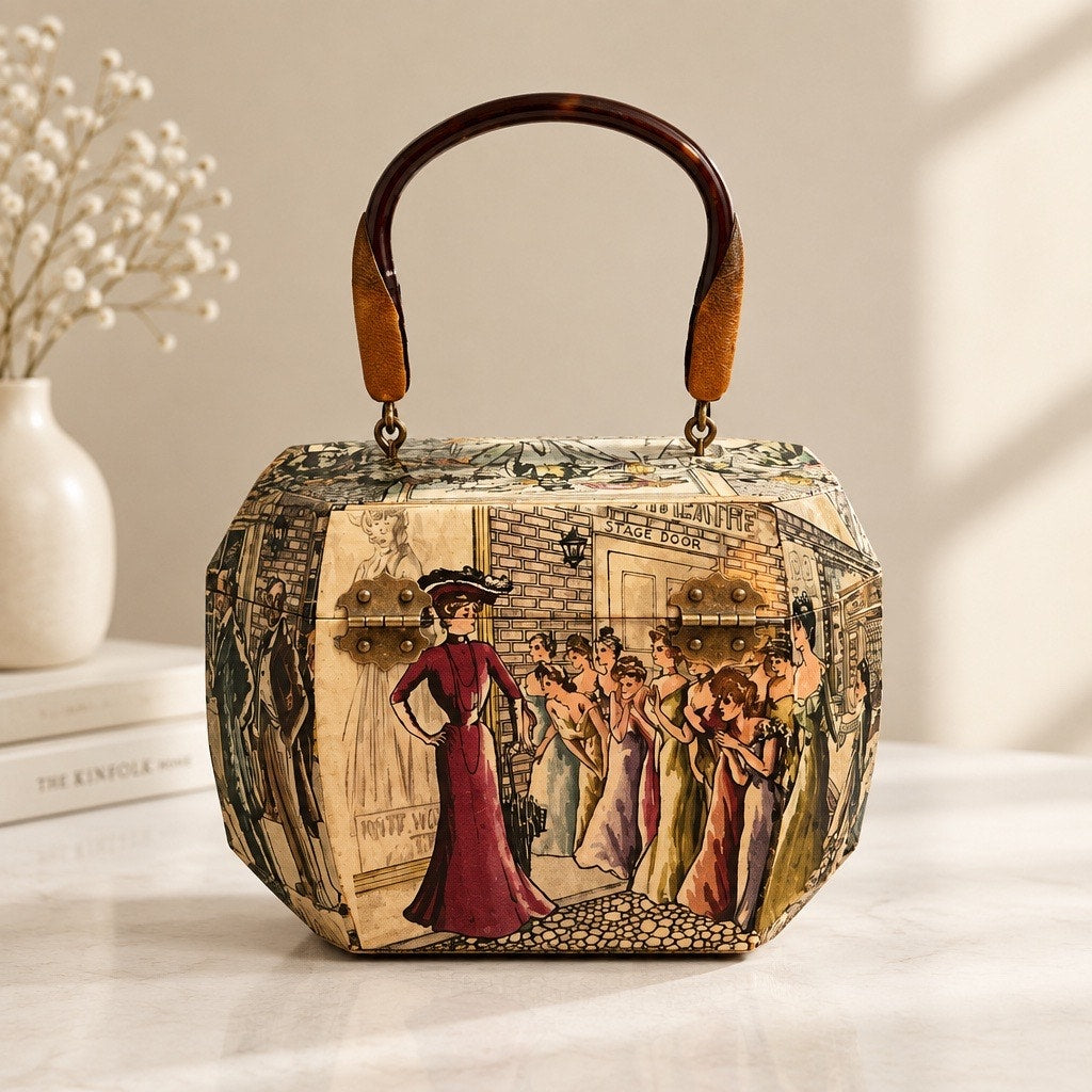 Vault Rarity: 1960s Anton Pieck 360° Wooden Box Purse | Museum-Grade Mid-Century Art