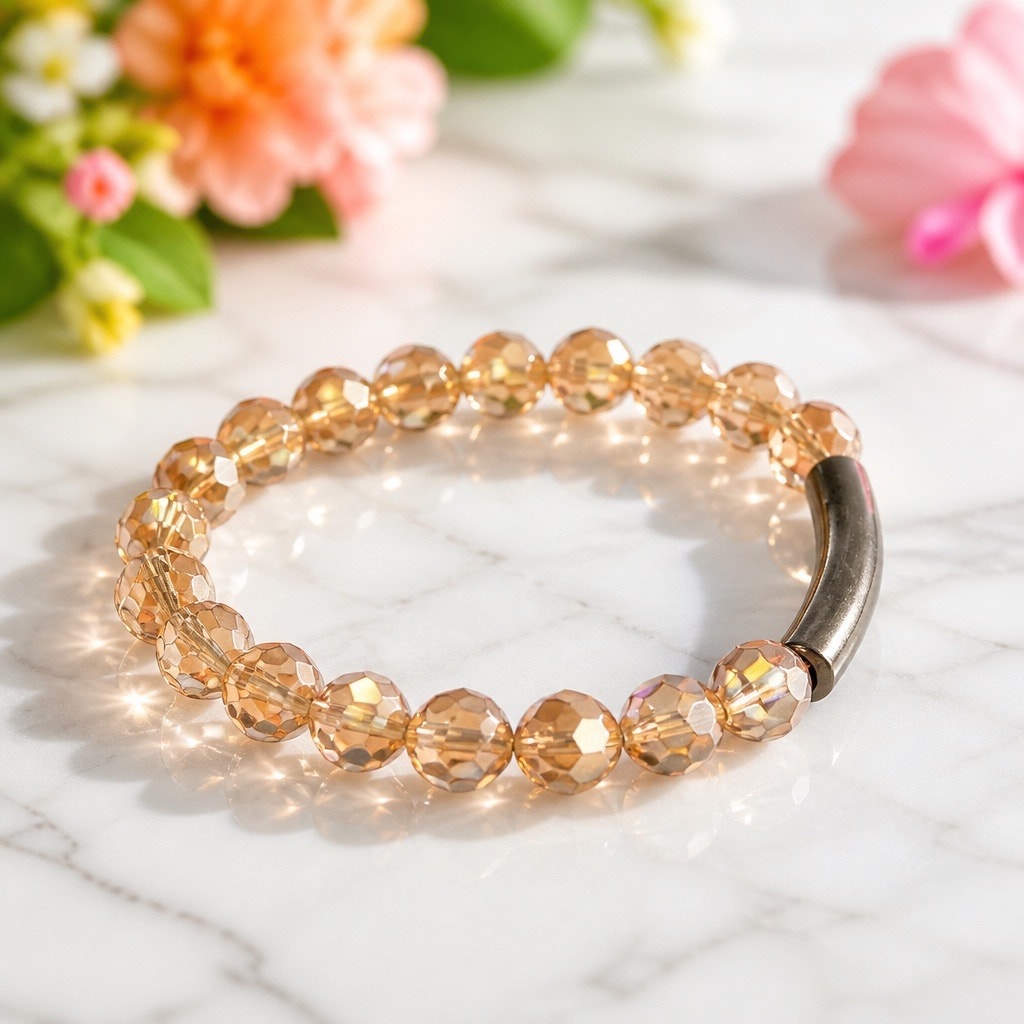 Vintage Stretch Bracelet with Golden Accents