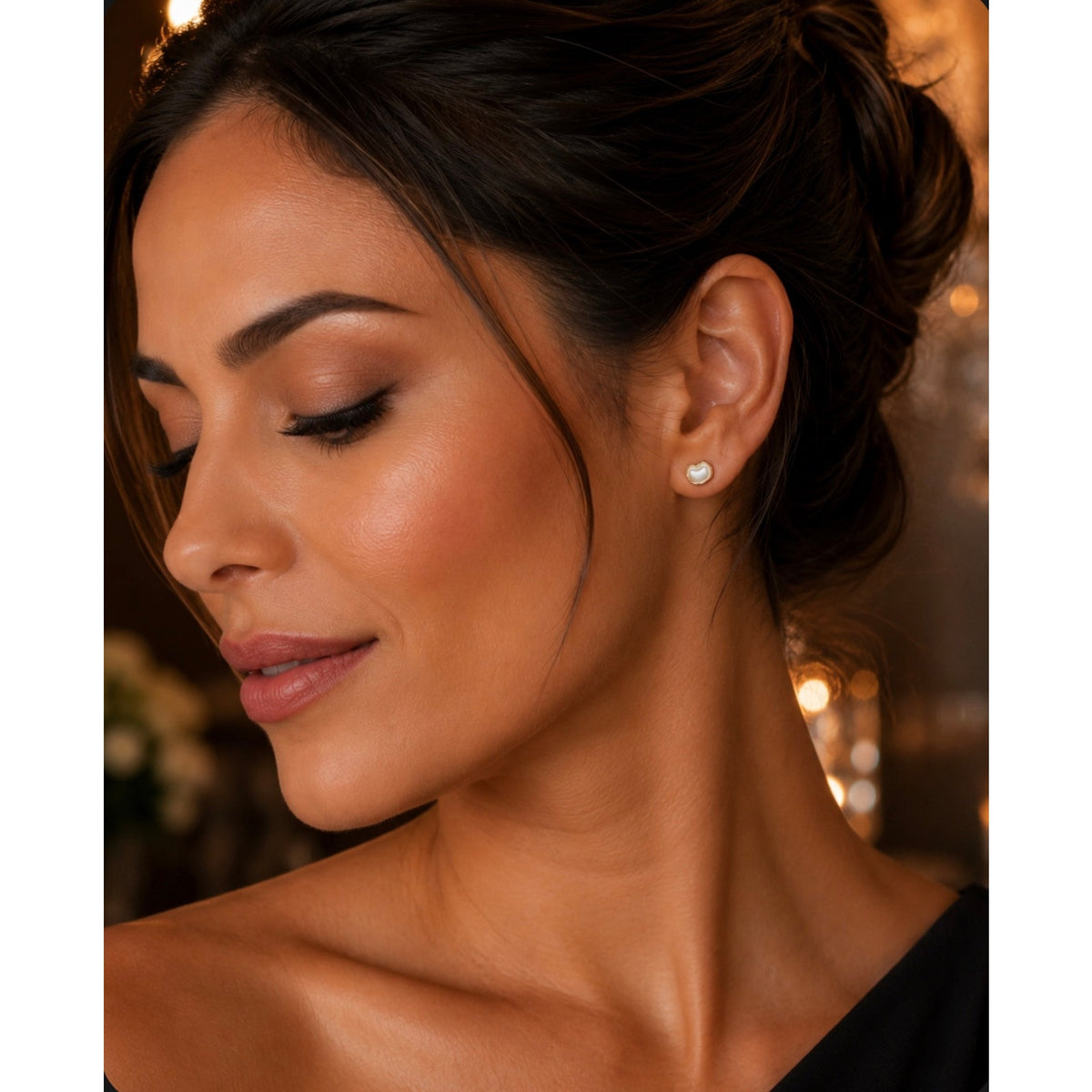 Ivory Glow 18K Gold-Trim Pearl Mini Stud Earrings