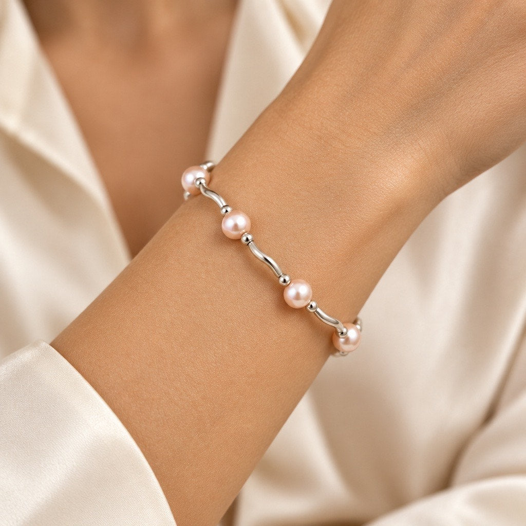 Vintage Verona Wave Glass Pearl Bracelet