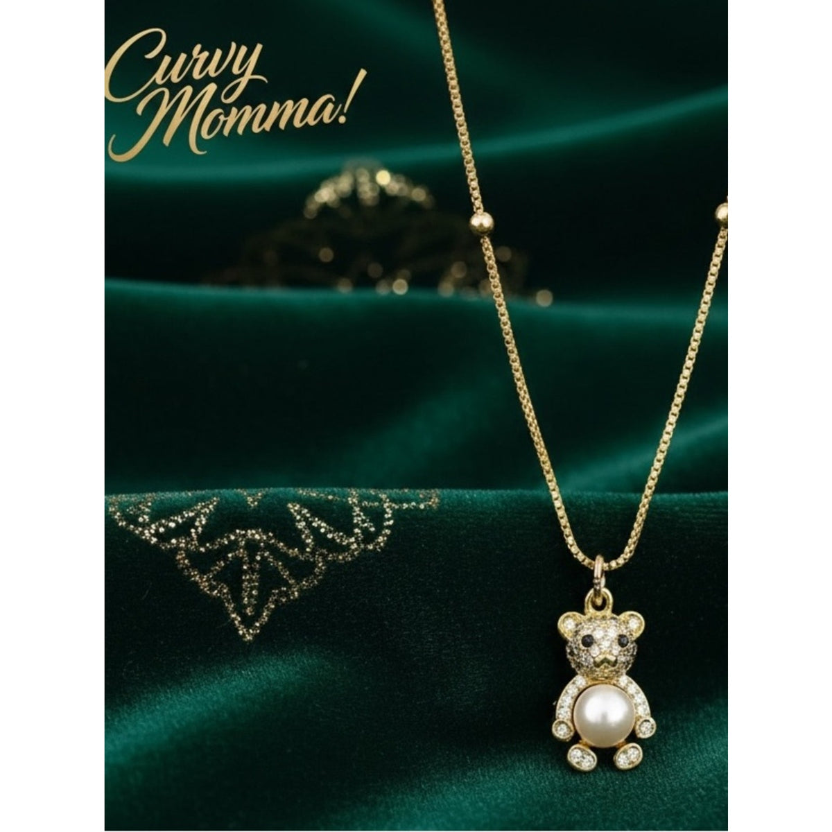 18 k Italian Gold Filled Teddy Bear Pendant Necklace