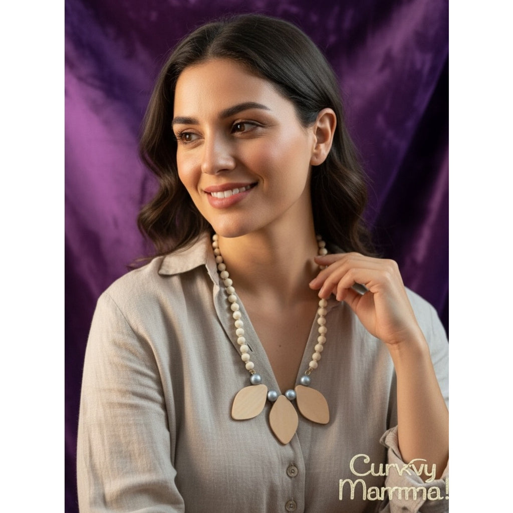 Bohemian Mermaidcore Luminous Abalone Shell Leaf Drop Necklace