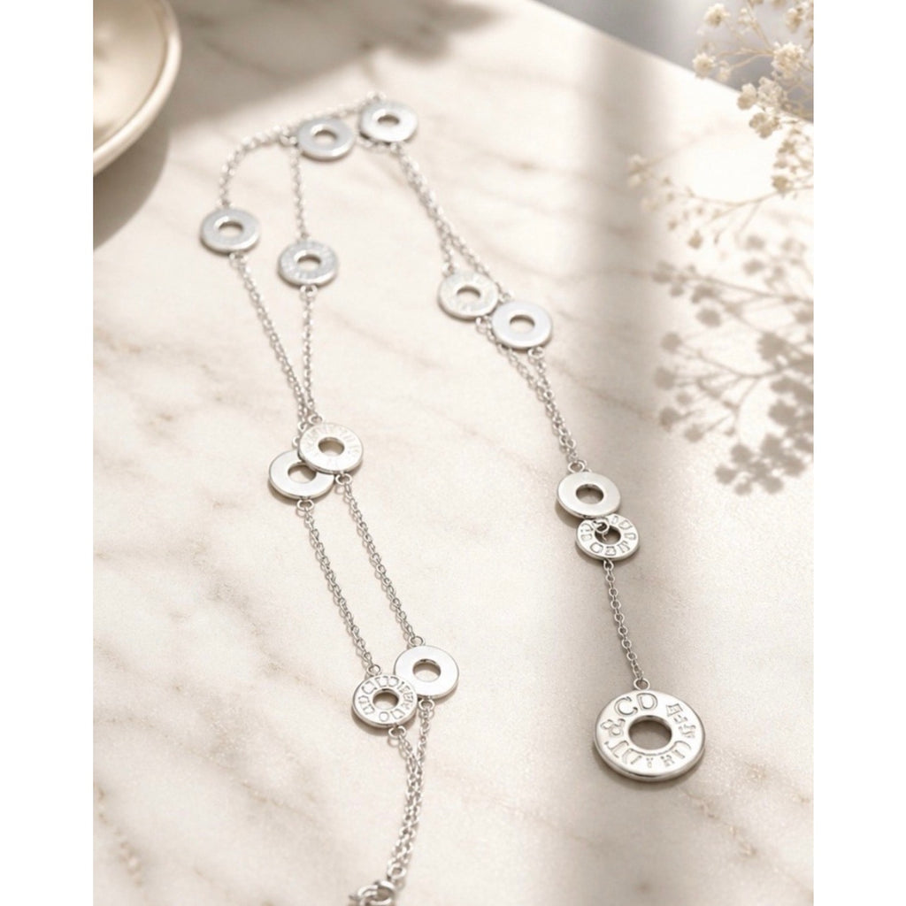 Tiffany & Co. 1837 Multi-Station Long Vertical Lariat Necklace, 925 stamped