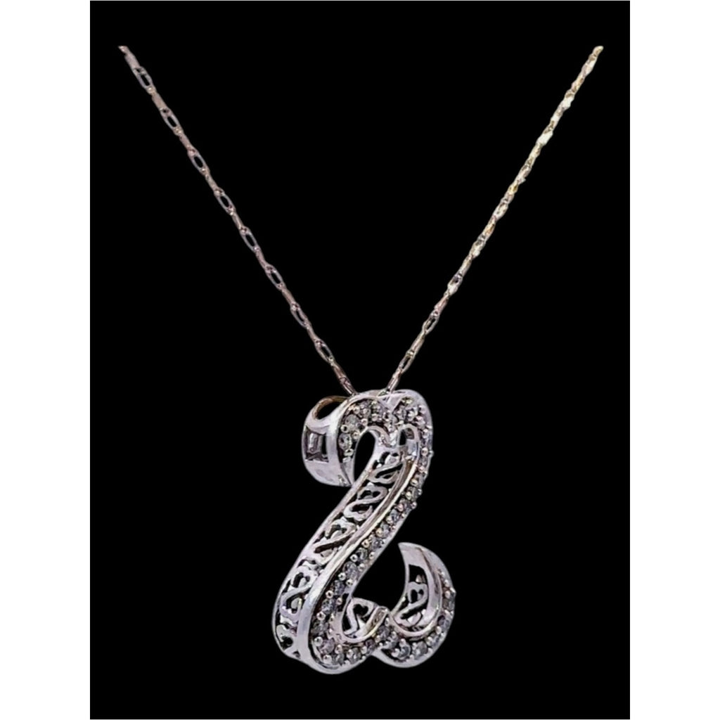 Jane Seymour 14KT White Gold Hearts Diamond Pendant - about 2 carat diamonds
