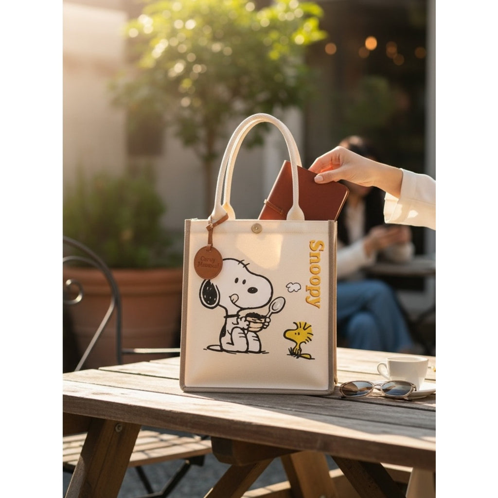 Hand crafted Snoopy Canvas Tote Bag -EXCELLENT QUALITY