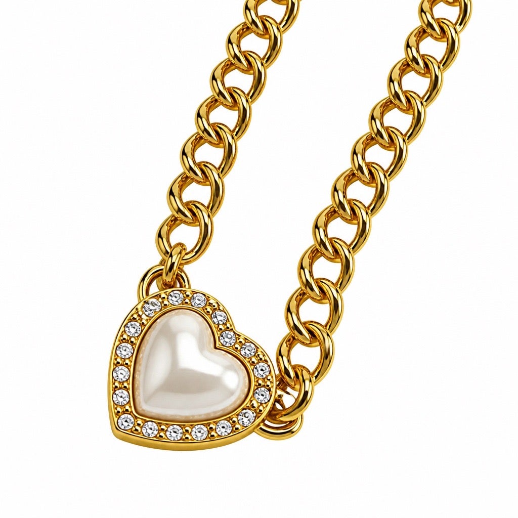 1989 Vintage Signed Avon "Heart of My Heart" Mabe Pearl Choker Necklace –