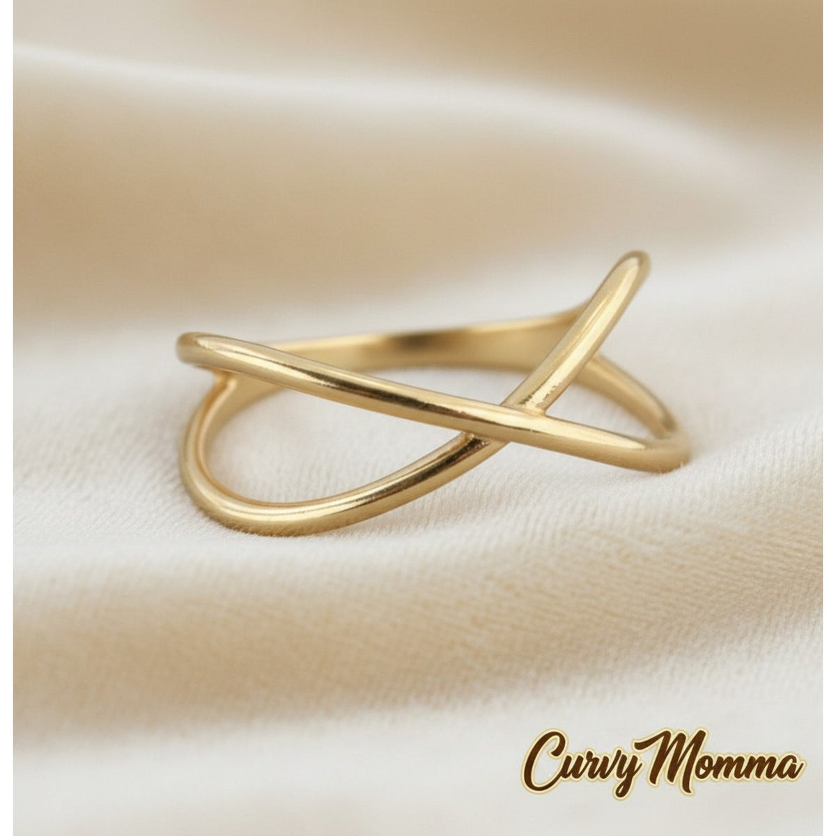 Gold Cross-Over Ring