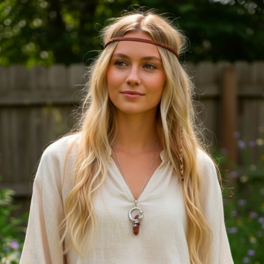 Boho Crystal Moon Star Pendant‎ Necklace