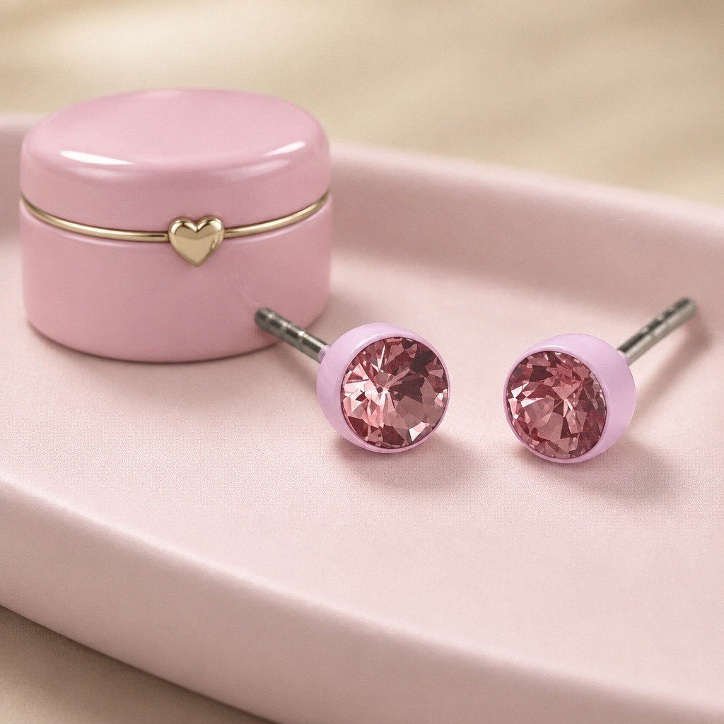 Pink Stud Earrings