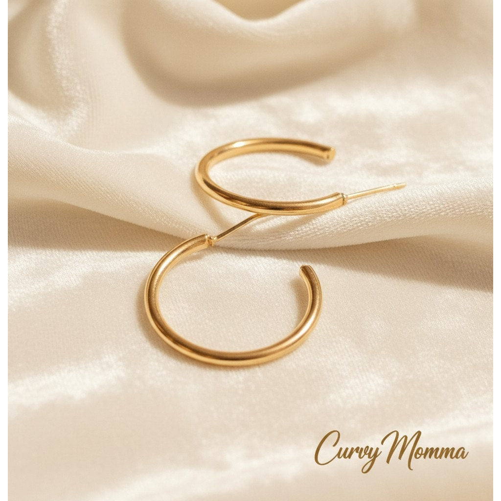 Vintage Golden Classic Hoop Earrings