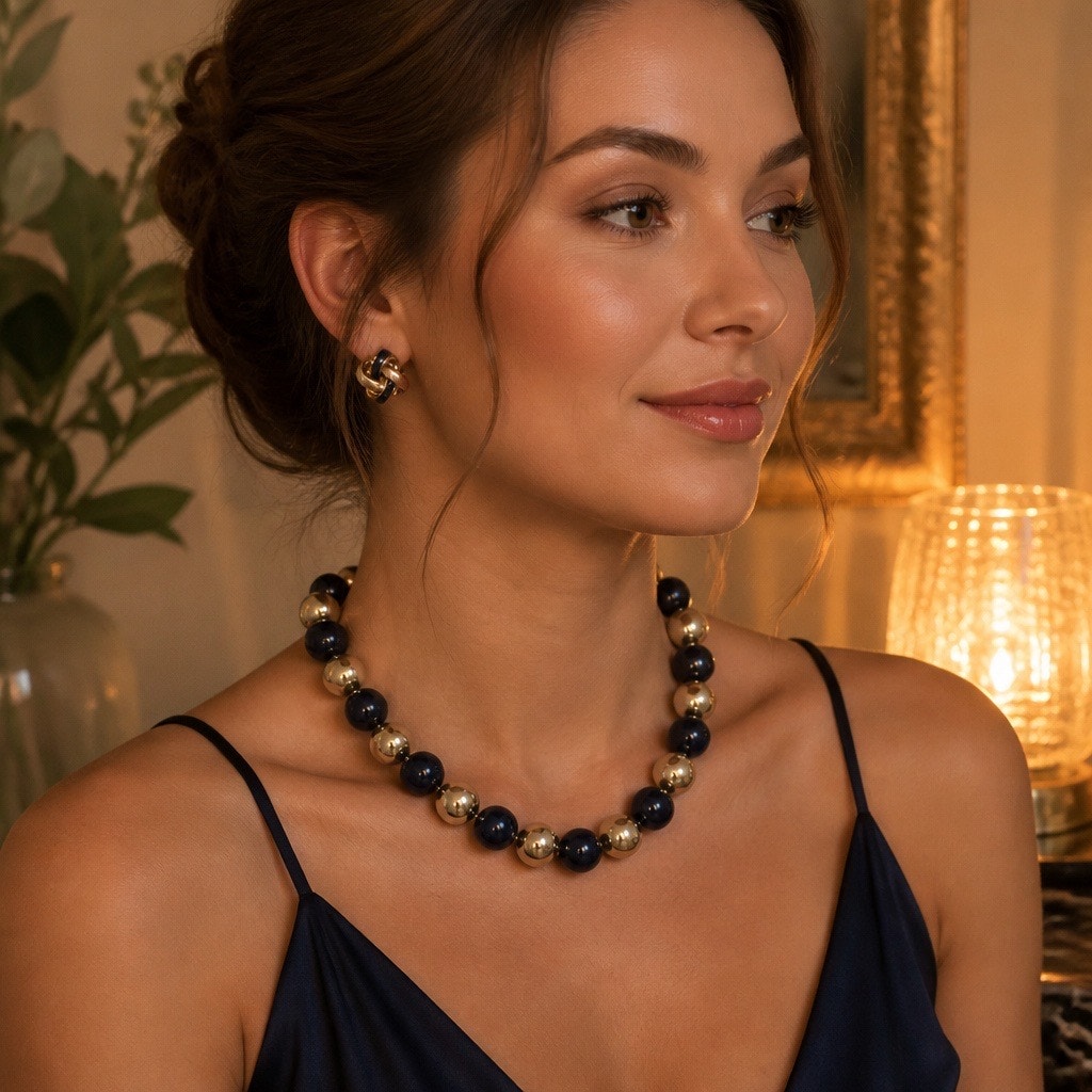 ✨ THE ULTIMATE STATEMENT: VINTAGE GEORGE NAVY & GOLD SET ✨