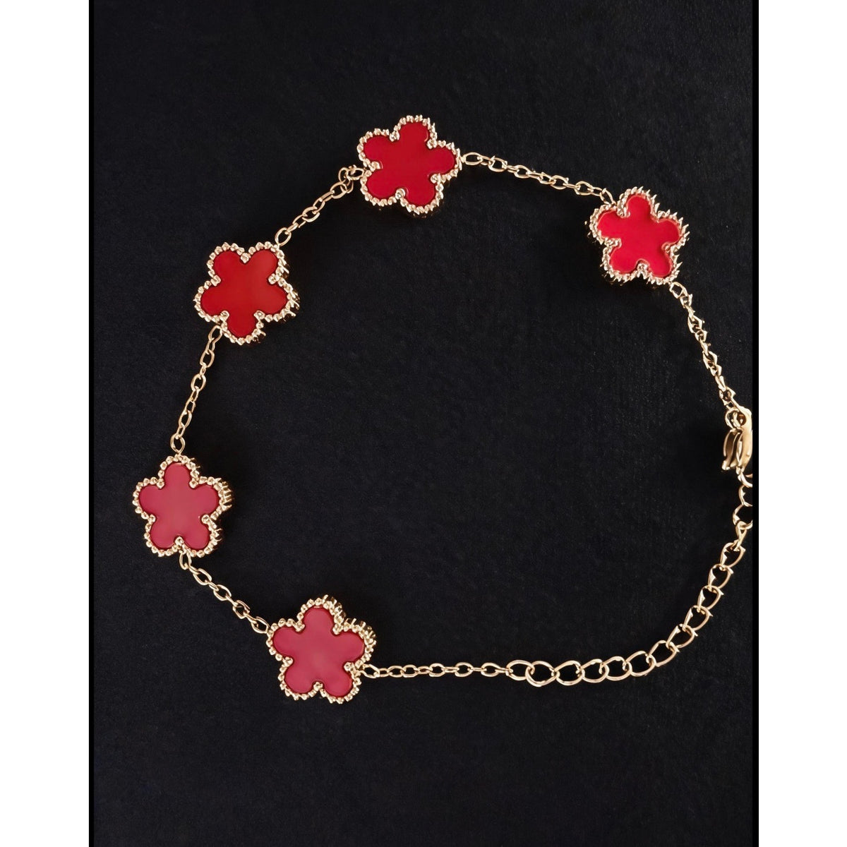 Red Clover Leaf Bracelet