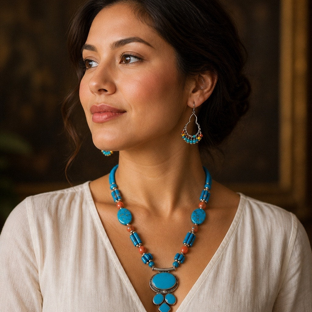 Retired Premier Designs "Santa Fe" Turquoise Southwest Multi-Earring Curated  Set