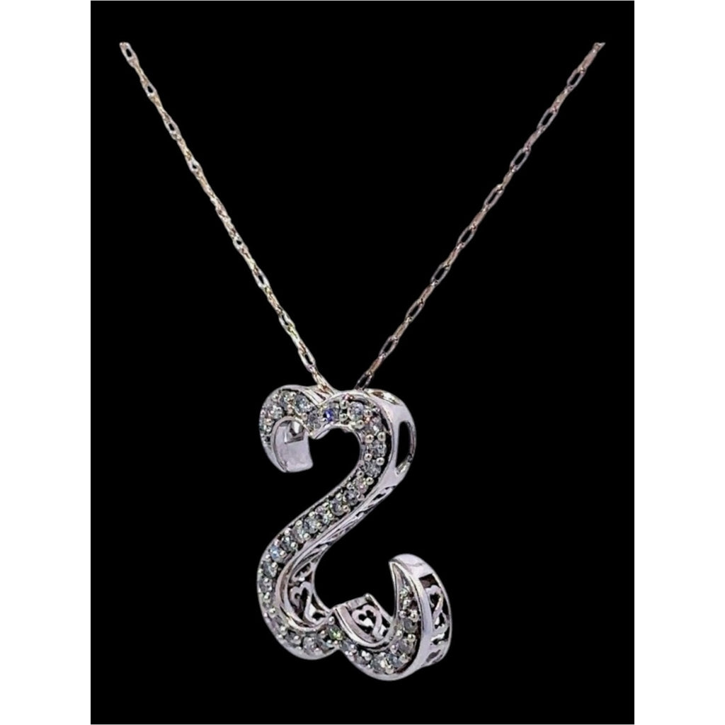 Jane Seymour 14KT White Gold Hearts Diamond Pendant - about 2 carat diamonds