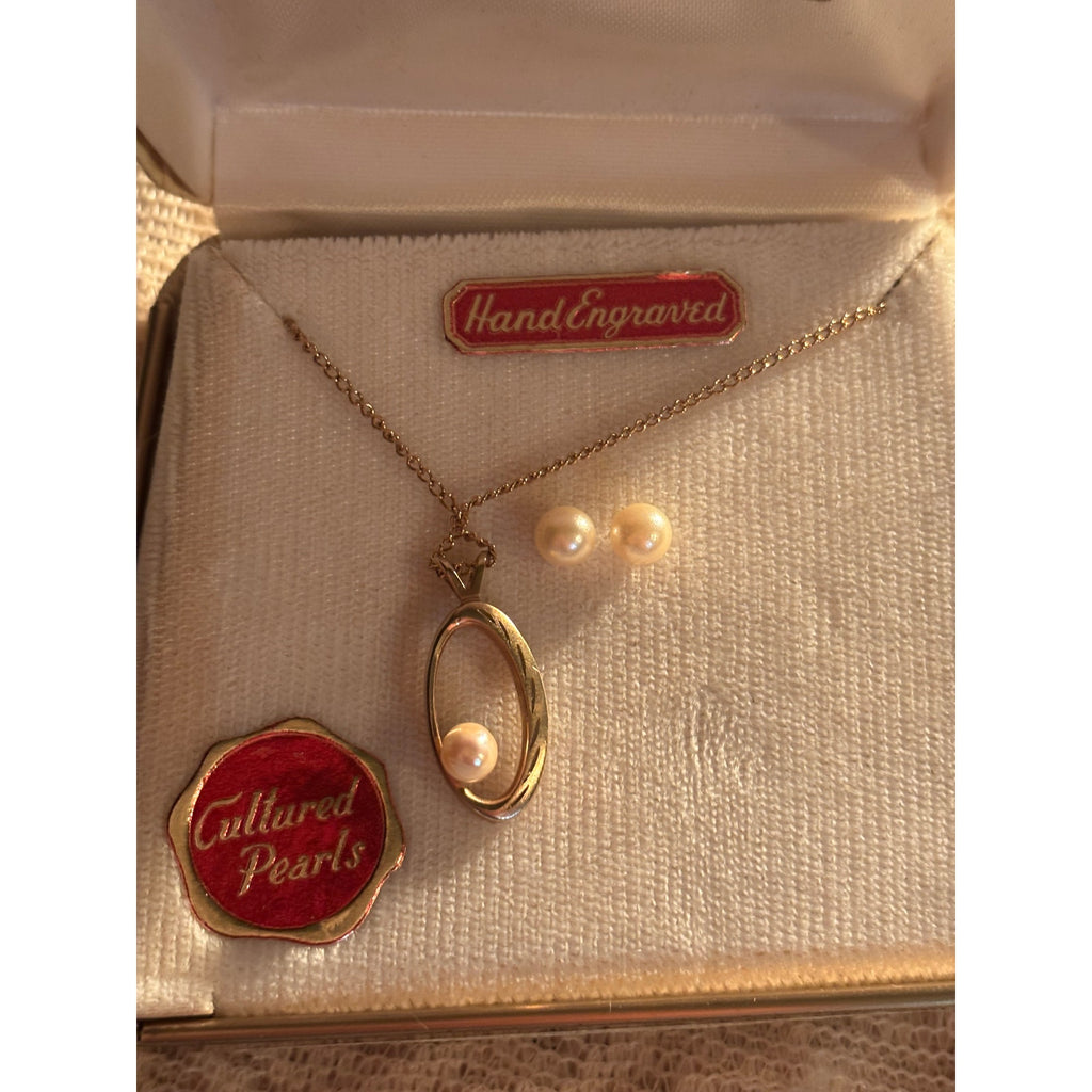 Estate Treasure ✨ 12K GF Marner Cultured Pearl Set with Original Box