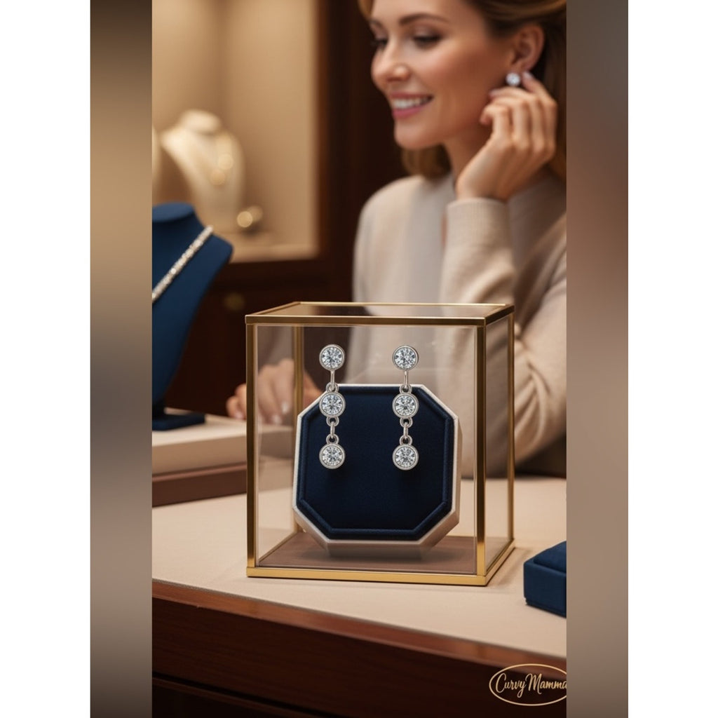 925  Silver Moissanite Mini Drop Earrings