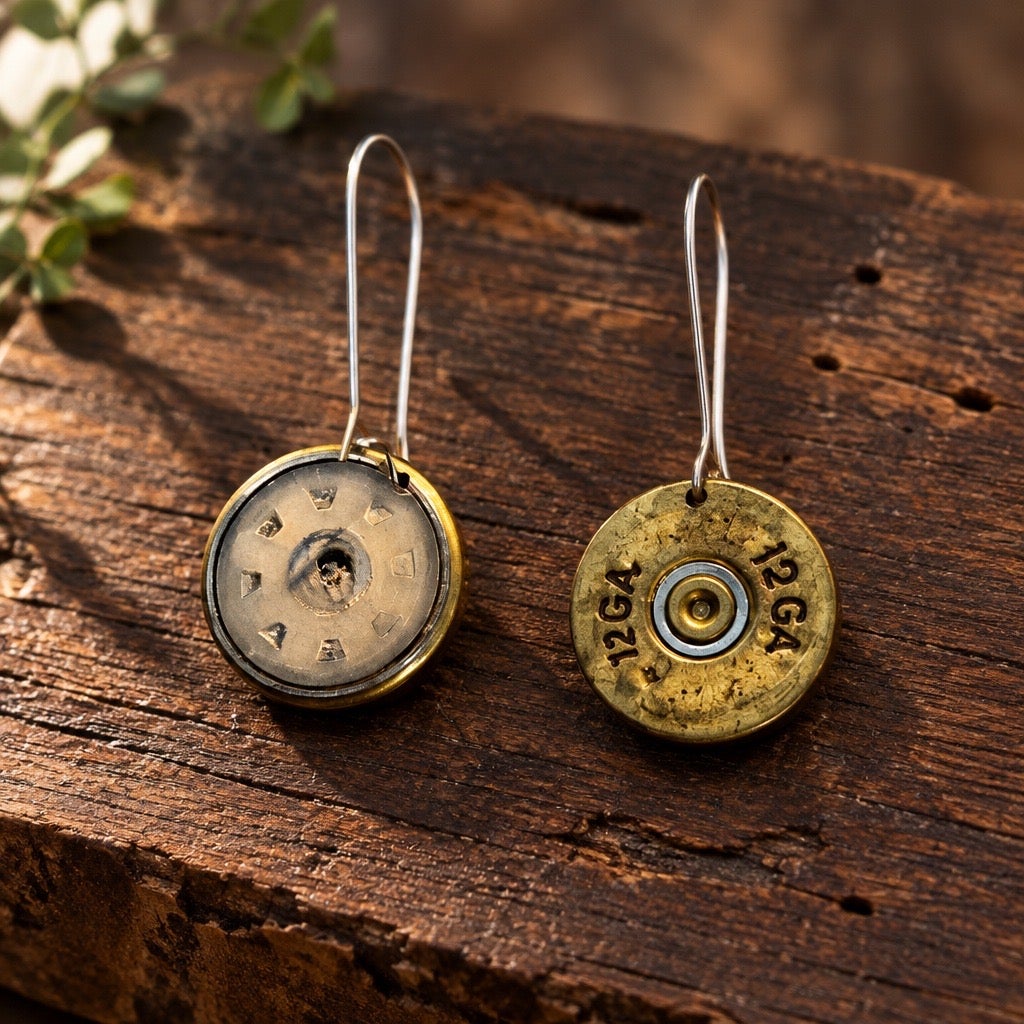 Vintage 1990s Browning 12-Gauge Shotgun Shell Dangle Earrings