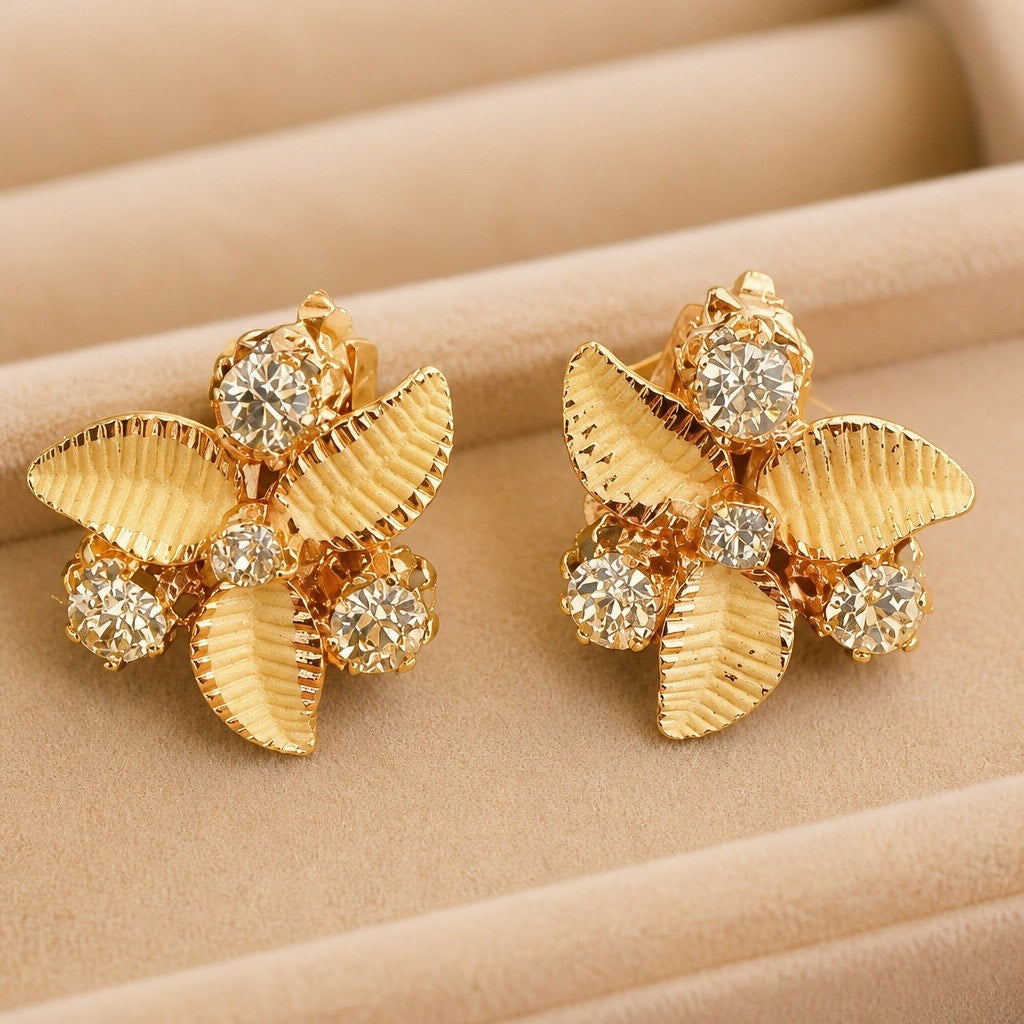 The Vienna Woods Collection: Vintage Signed Austria Gilded Leaf Clip-Ons