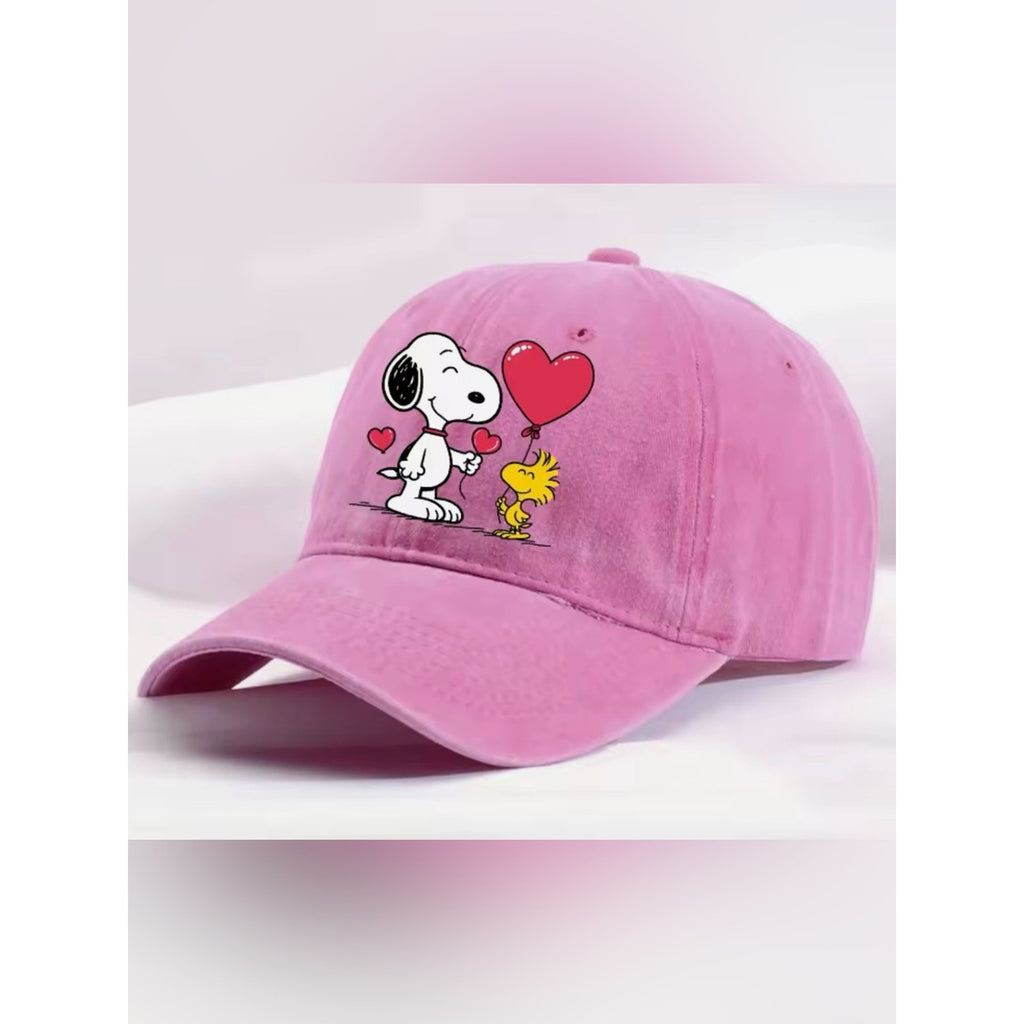 Pink Snoopy & Woodstock Baseball Cap