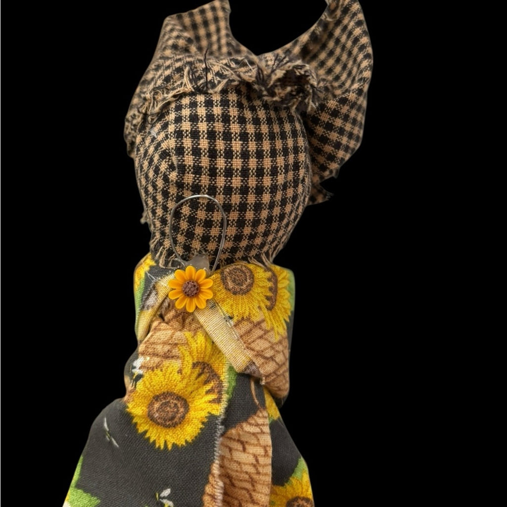 Handcrafted Primitive Sunflower Bee Welcome Y'all Doll
