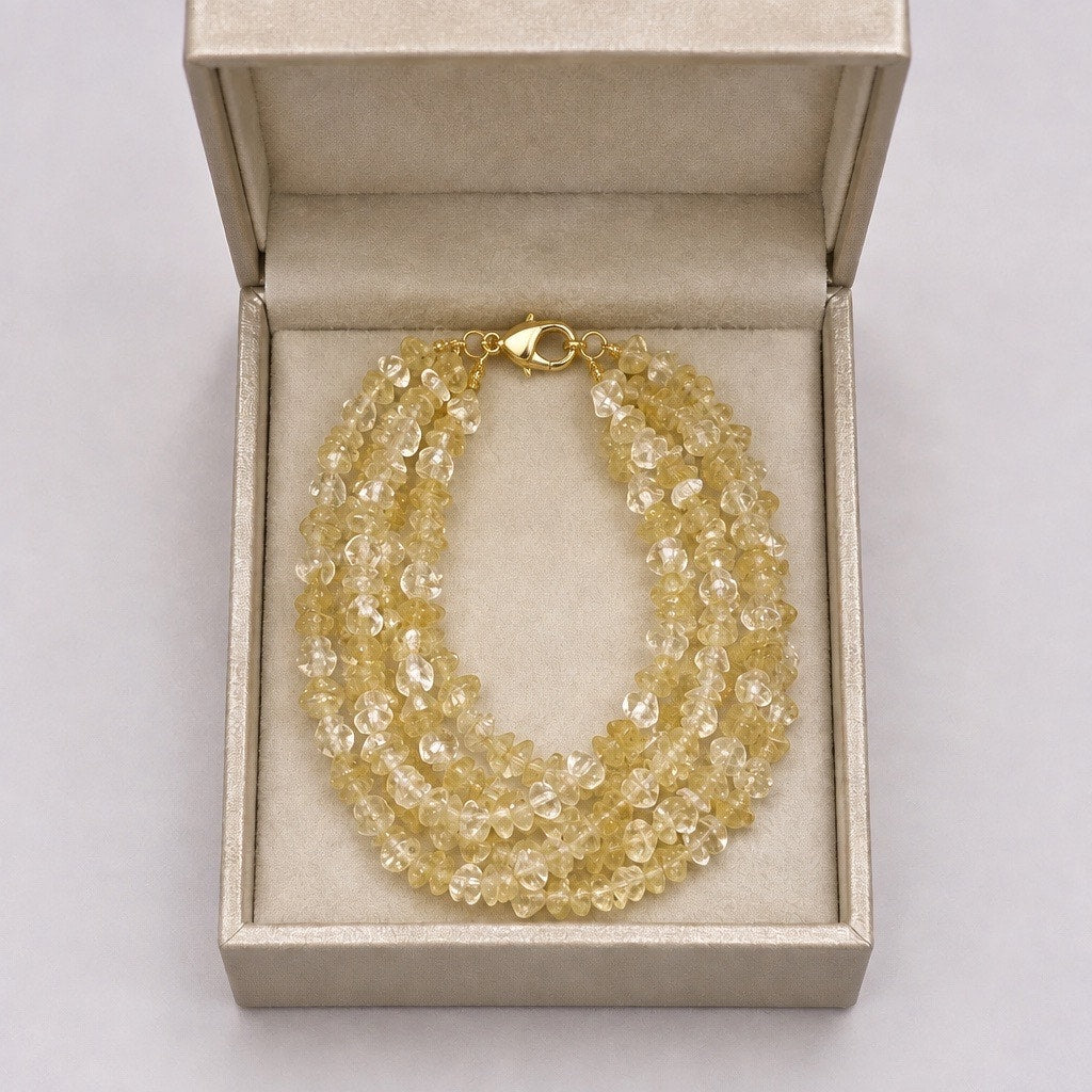 Citrine Chip Bead Strand Bracelet