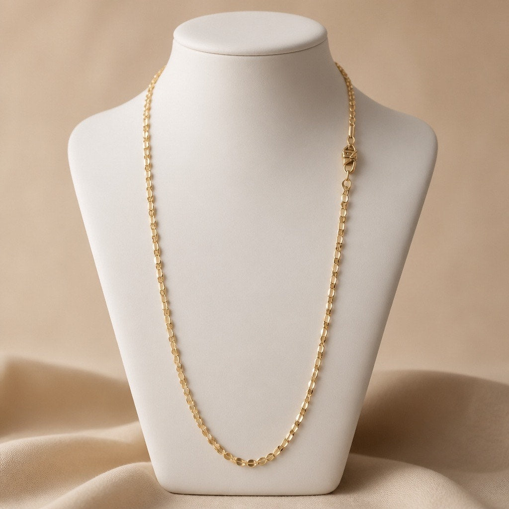 Origami Owl Gold Beaded Station Necklace with Hex Tag Logo