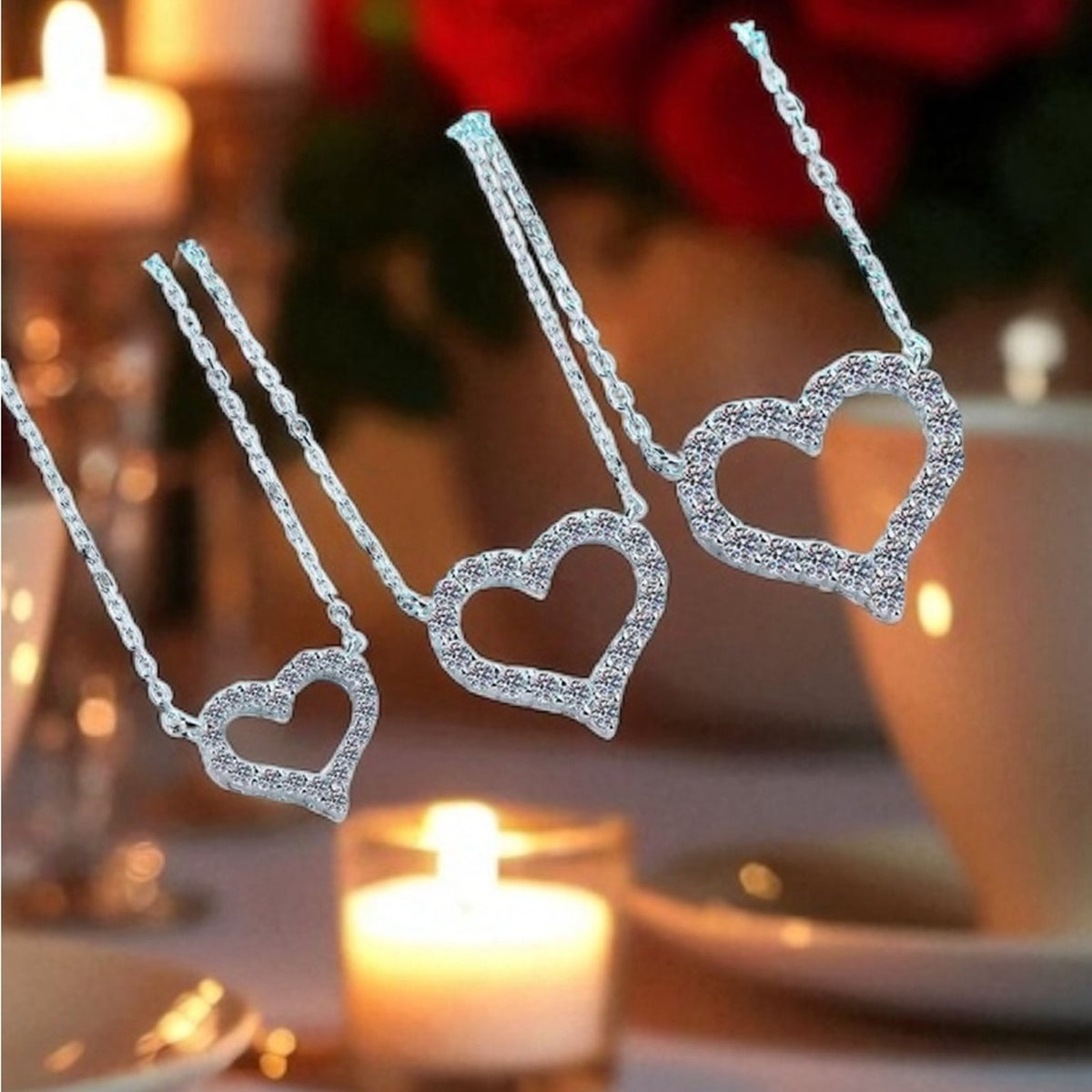 1 Carat Lab Created Moissanite Diamond Alternative Heart Shape Pendant Jewelry