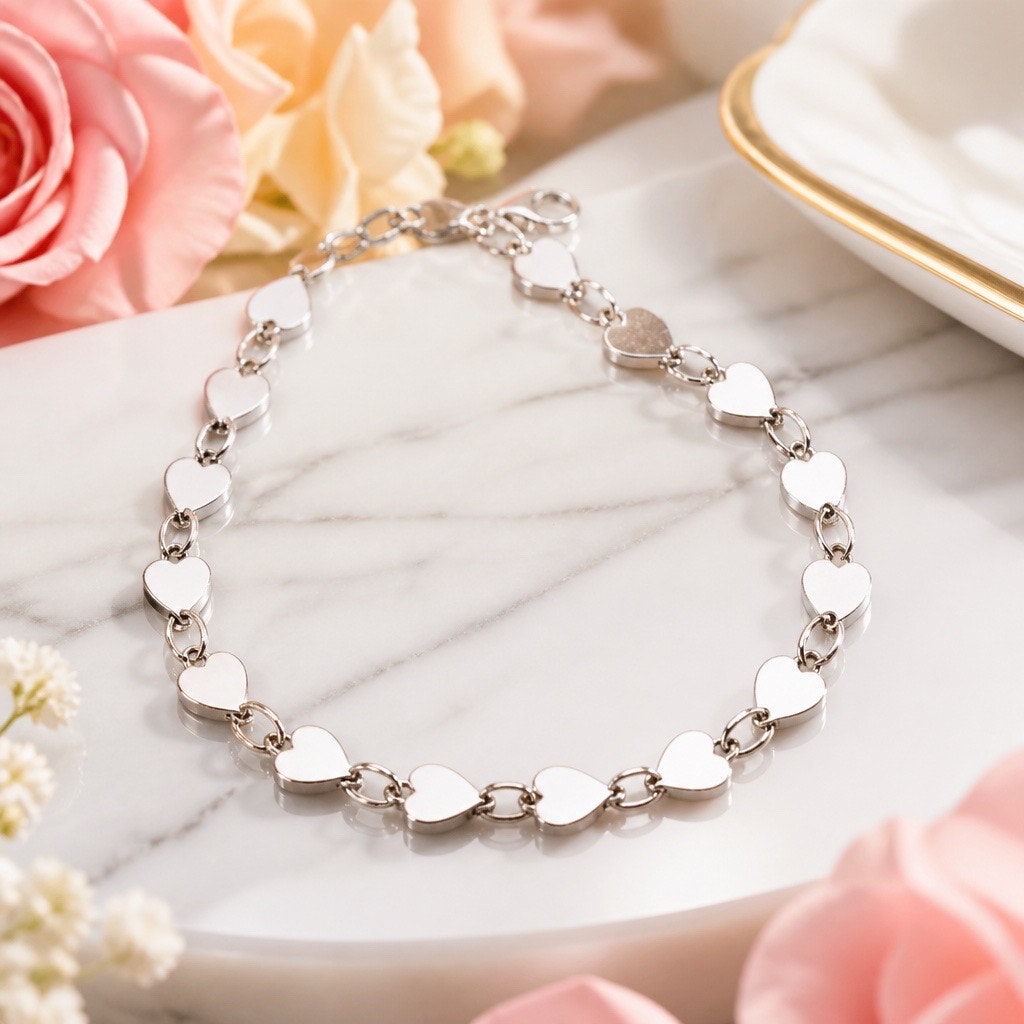 Vintage Heart Link Bracelet