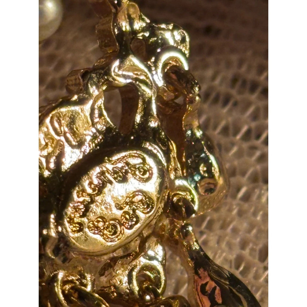 Authentic Percossi Papi Enamel Castle Statement Earrings