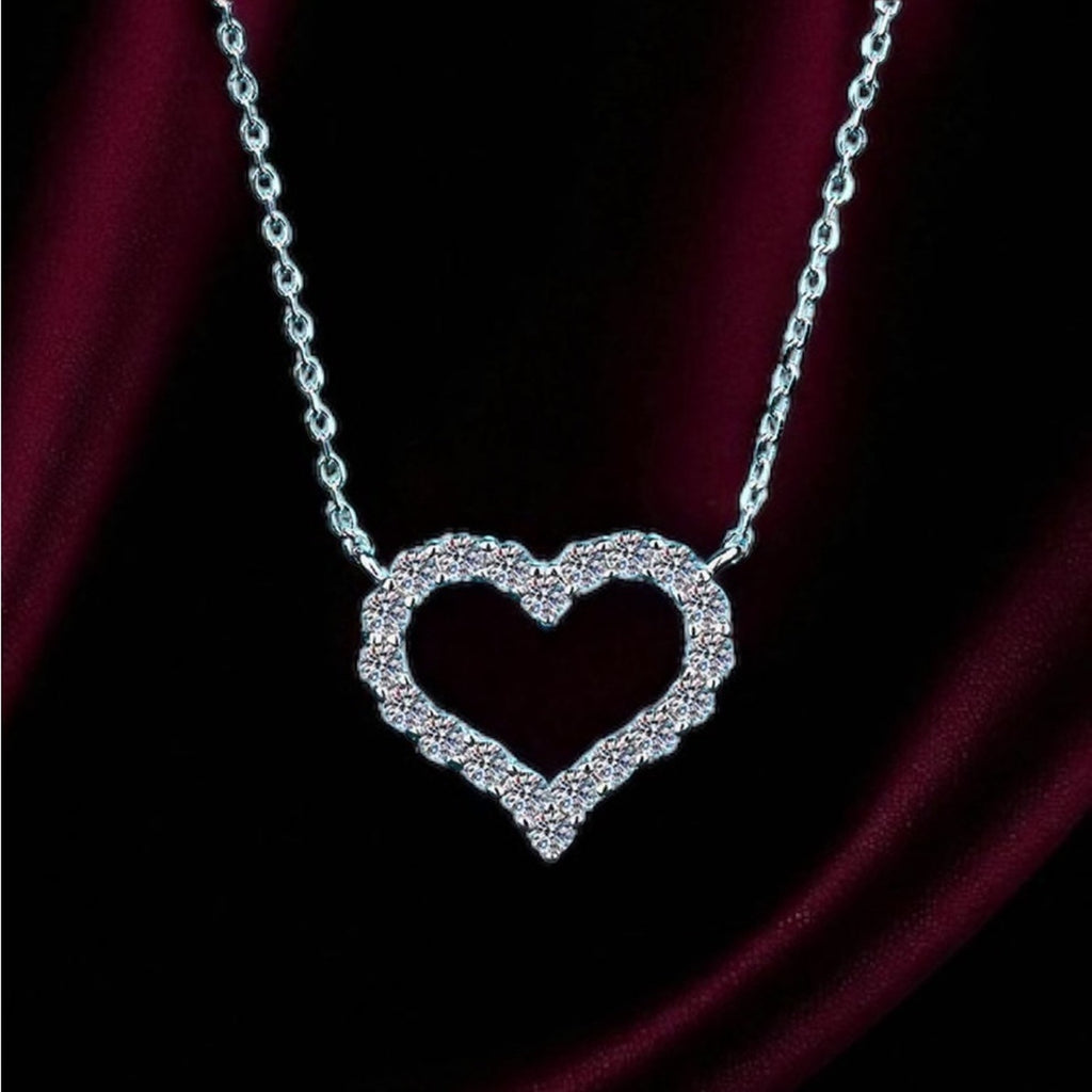 1 Carat Lab Created Moissanite Diamond Alternative Heart Shape Pendant Jewelry